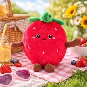 Linzy Toys Strawberry Plush | 10” | Red